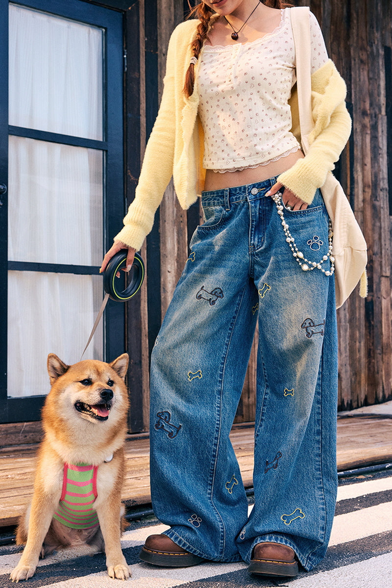 Pawfect Walk Wide Jeans