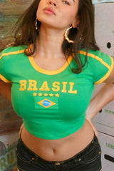 Brazil Vibe Crop Tee