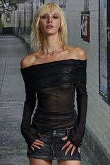 Dystopia Draped Off-Shoulder Top