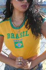 Brazil Vibe Crop Tee