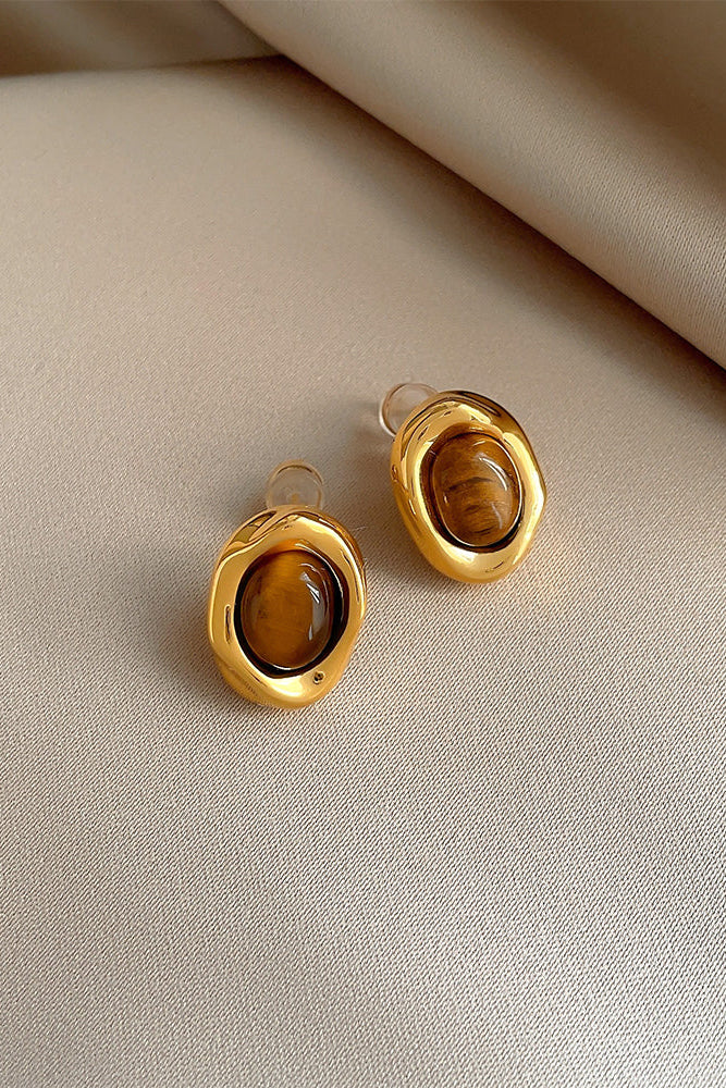 Tiger Eye Honey Gold Earrings
