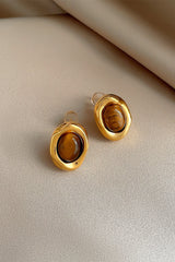 Tiger Eye Honey Gold Earrings