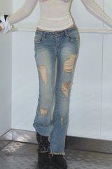 Shattered Dream Distressed Flare Jeans