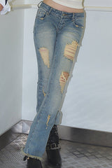 Shattered Dream Distressed Flare Jeans