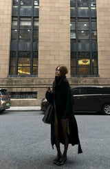 Over-Knee Cocoon Knit Coat