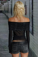 Dystopia Draped Off-Shoulder Top