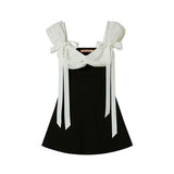 Ribbon Strap Off-Shoulder Mini Dress
