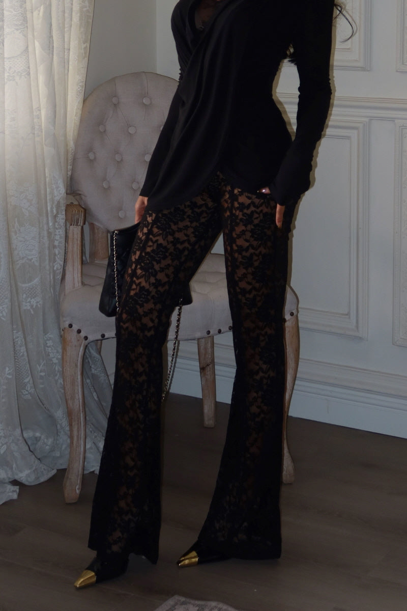 Lace Me Out Flare Pants