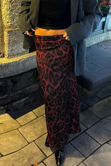 Red Leopard Maxi Skirt