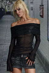 Dystopia Draped Off-Shoulder Top