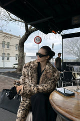 Noir Safari Faux Fur Coat