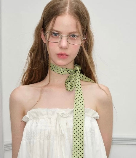 Olive Retro Dot  scarf