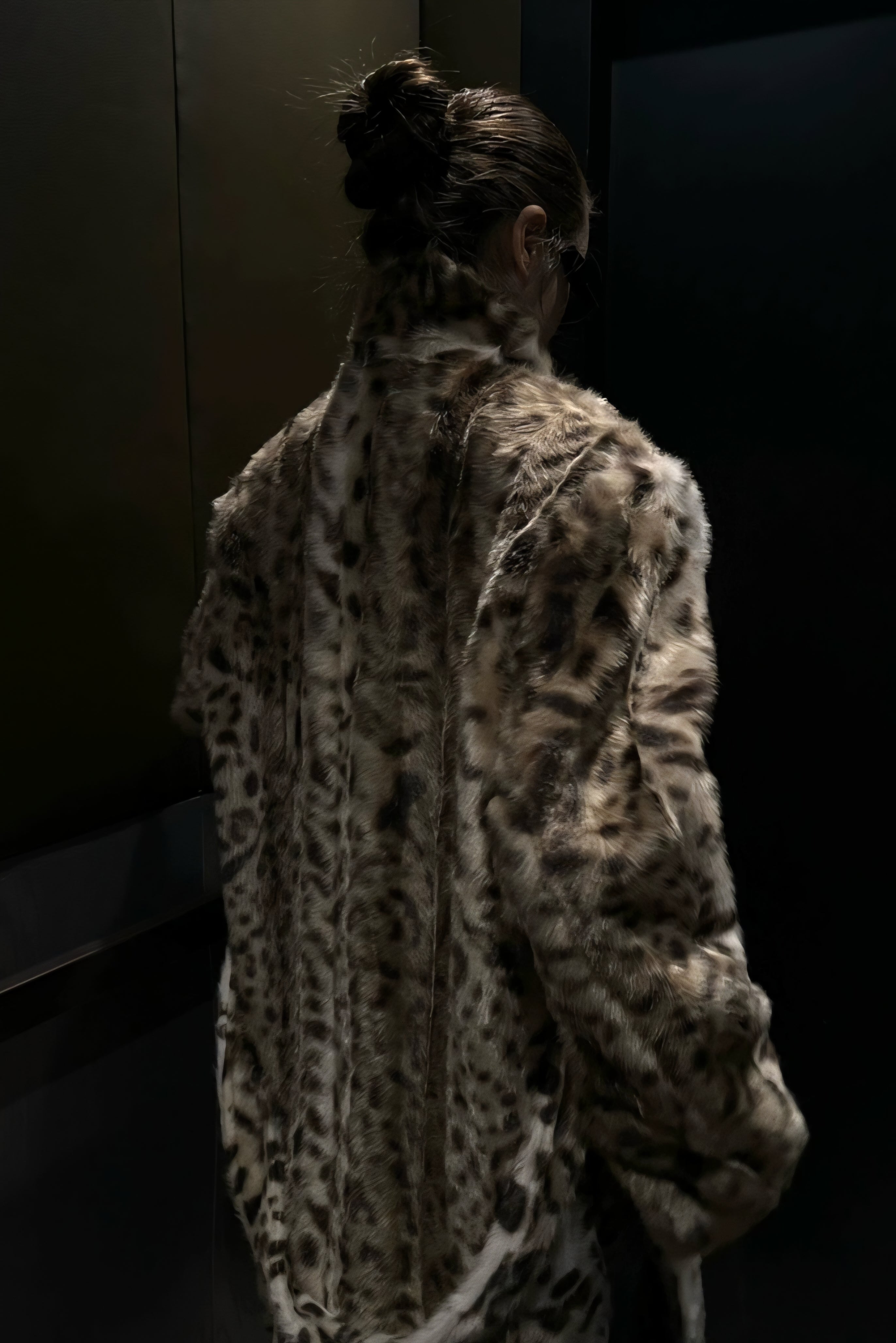 Noir Safari Faux Fur Coat