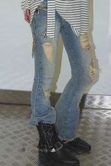 Shattered Dream Distressed Flare Jeans