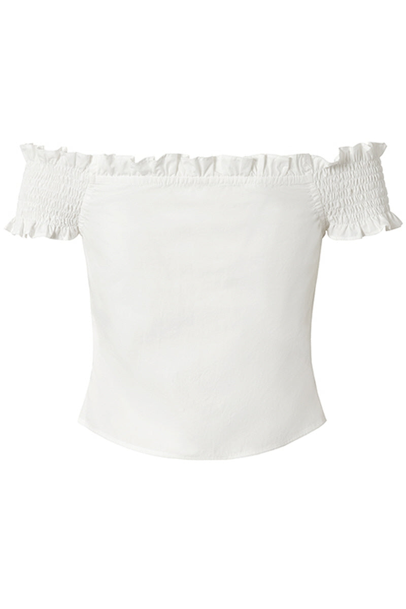 [Pre-sale] Everyday Romantic Off-shoulder Shirring Top