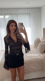 [ Revival X Rita🖤 ] Midnight Ruffle Lace Top