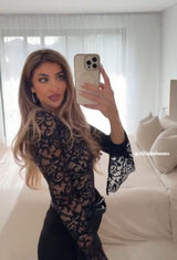 [ Revival X Rita🖤 ] Midnight Ruffle Lace Top