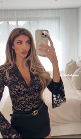 [ Revival X Rita🖤 ] Midnight Ruffle Lace Top