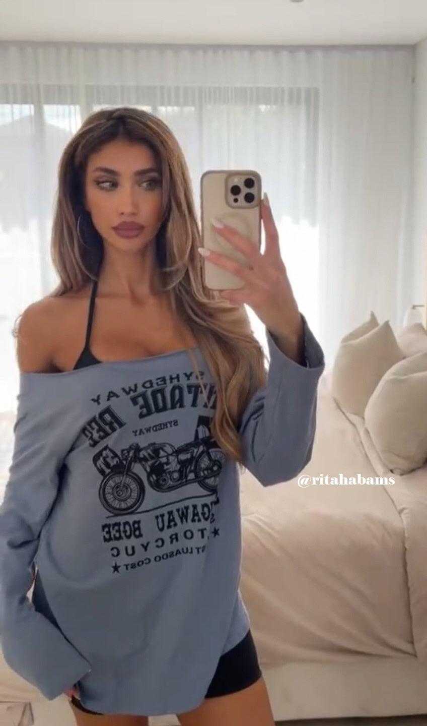 Rebel Oversized Off-Shoulder Tee