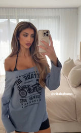 Rebel Oversized Off-Shoulder Tee