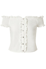 [Pre-sale] Everyday Romantic Off-shoulder Shirring Top