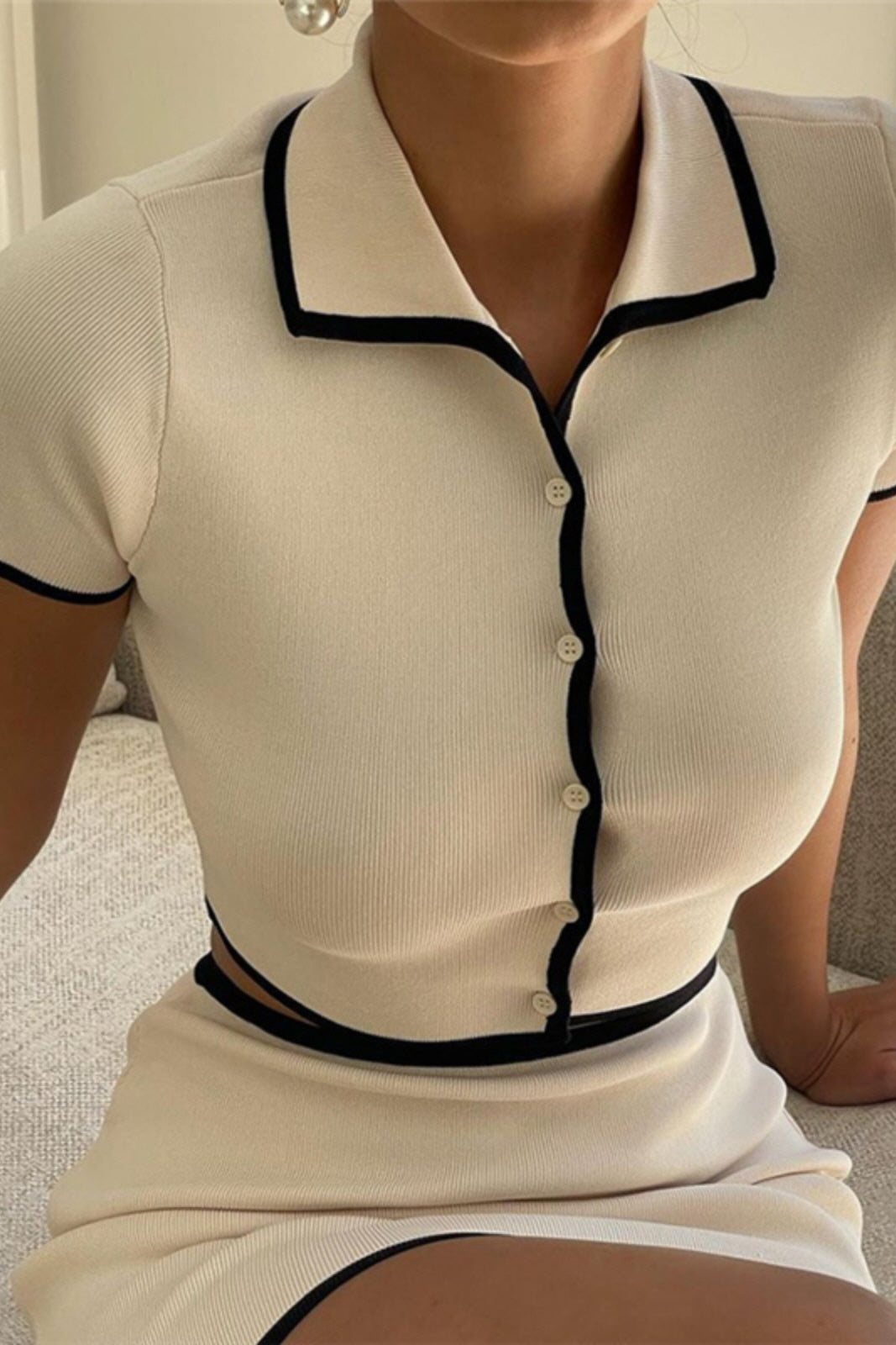 French Cream Knit Set