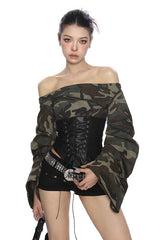 Combat Crush Off-Shoulder Top