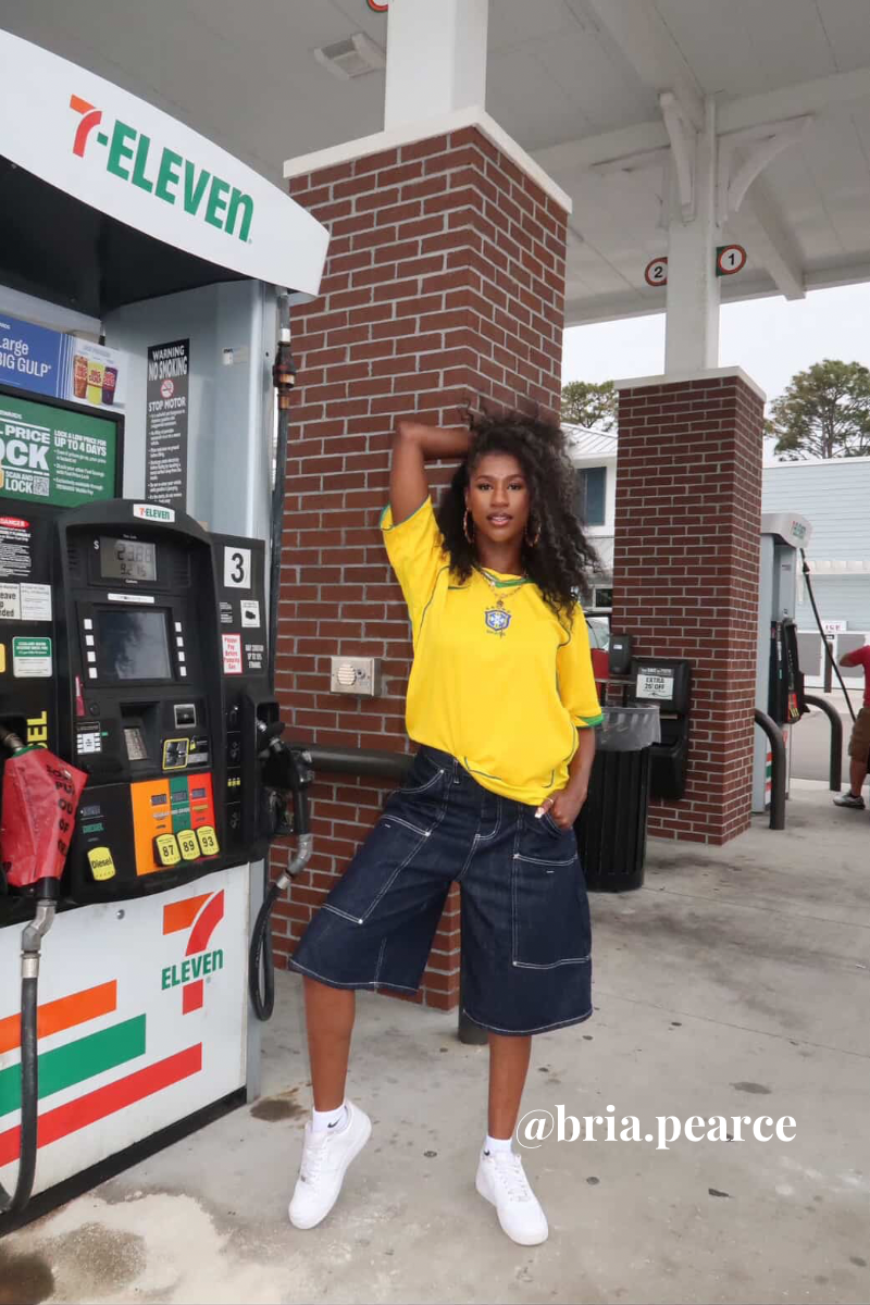 [  Revival X Bria💙 ]Urban Edge Wide-Leg Denim Culottes