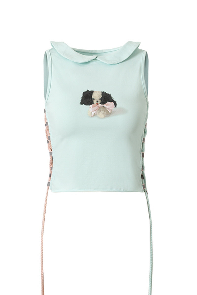 [Pre-sale] Scribbly Puppy Mint Top