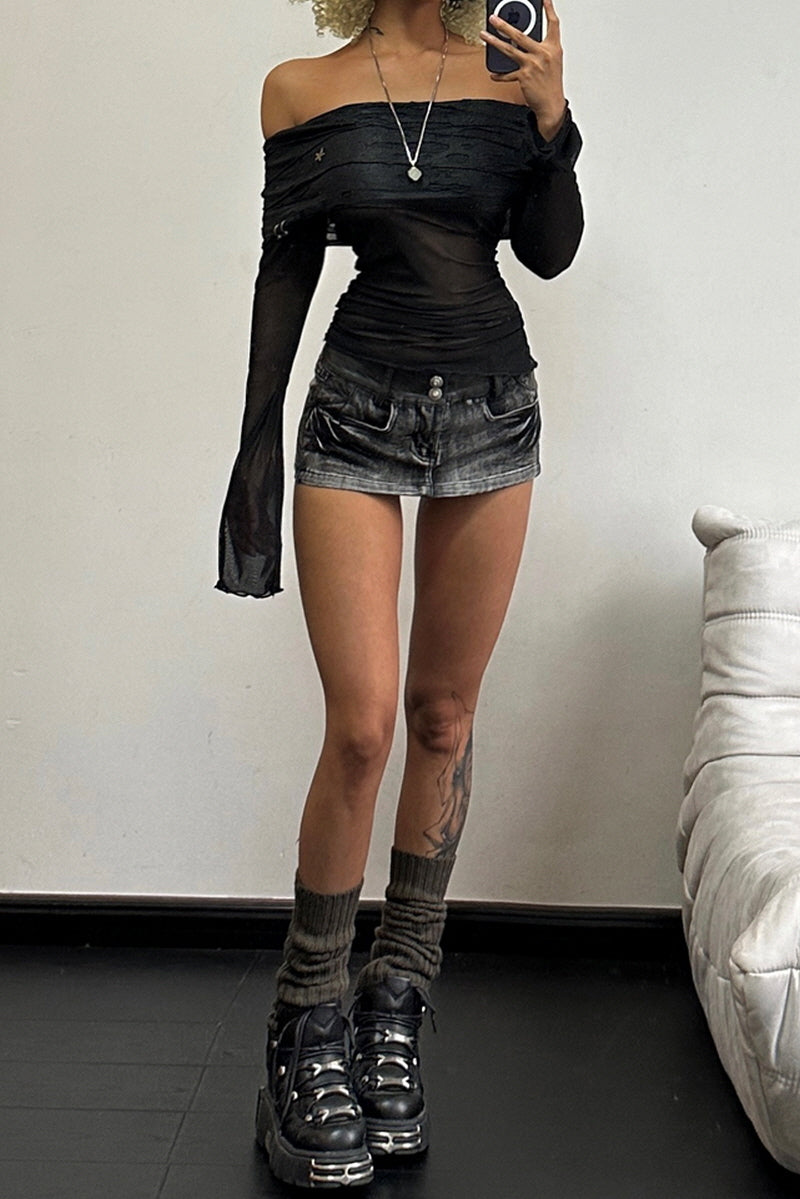 Dystopia Draped Off-Shoulder Top
