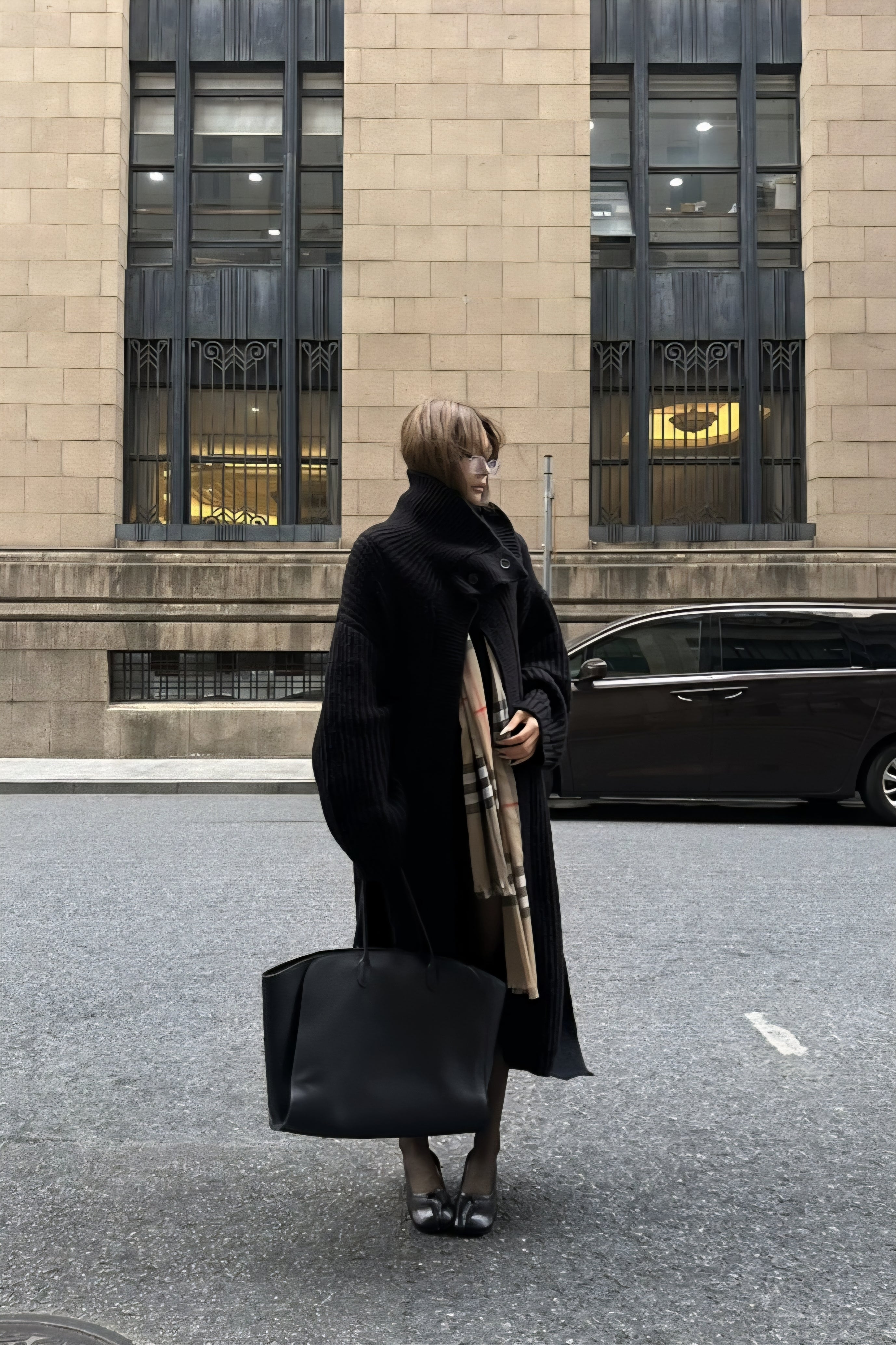 Over-Knee Cocoon Knit Coat