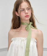 Olive Retro Dot  scarf