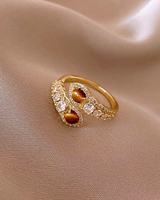 Tiger Eye Dual Curve Ring