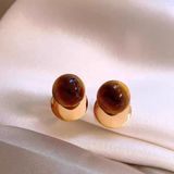 Tiger Eye Sphere Earrings
