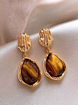 Tiger Eye Water Drop Earrings
