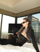 [Pre-sale] Sharp Attitude Faux Fur Bolero & Tube Top