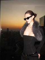 [Pre-sale] Sharp Attitude Faux Fur Bolero & Tube Top