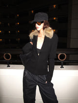 [Pre-sale] City Night Fur Collar Knit Jacket