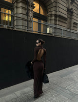 [Pre-sale] Silky Cocoa Backless Gown