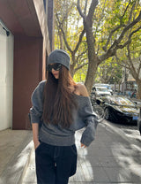 [Pre-sale] Effortless Off-Shoulder Knit & Beanie