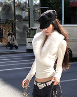 Tokyo It-Girl Fur Trim Top