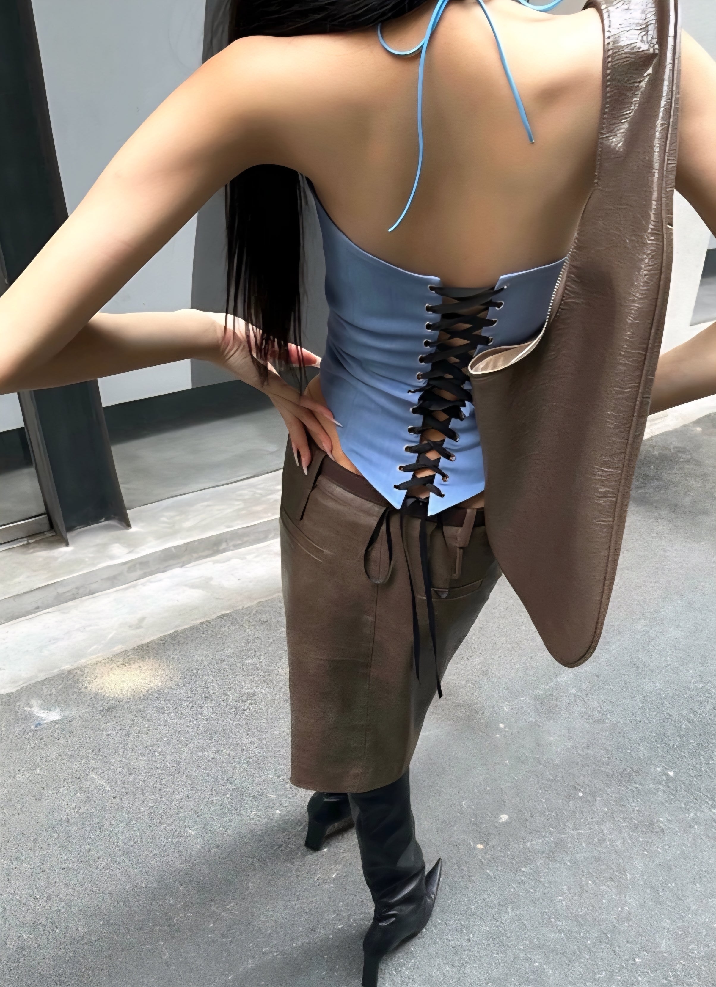 Rive Gauche Lace-Up Top