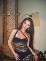 Midnight Temptation Lace Maxi Dress