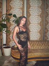 Midnight Temptation Lace Maxi Dress