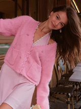 Lovely Sweetheart Halter Mini Dress & Cardigan