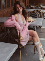 Lovely Sweetheart Halter Mini Dress & Cardigan