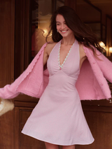 Lovely Sweetheart Halter Mini Dress & Cardigan