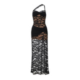 Midnight Temptation Lace Maxi Dress