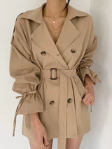 Caramel Luxe Belted Trench Dress