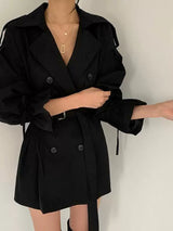 Caramel Luxe Belted Trench Dress